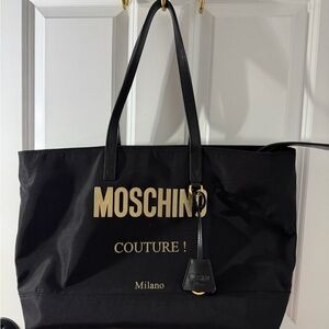 Authentic Moschino almost new Couture Milano Black , Nylon tote bag